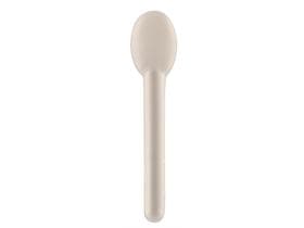 Löffel aus Bagasse: 16 cm, weiss geschmacksneutral