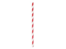 Papiertrinkhalme gerade, ø 6 mm, Länge 197mm, Farbe rot/weiss gestreift,