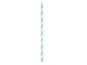 Papiertrinkhalme gerade, ø 6 mm, Länge 197 mm, Farbe hellblau/weiss