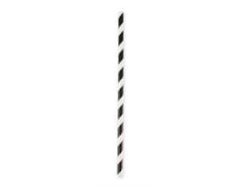 Papiertrinkhalme gerade, ø 6 mm, Länge 197 mm, Farbe schwarz/weiss