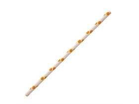 Papiertrinkhalme gerade, ø 6 mm, Länge 197 mm, Farbe orange/weiss