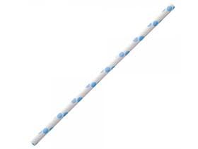 Papiertrinkhalme gerade, ø 6 mm, Länge 197 mm, Farbe hellblau/weiss