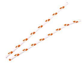 Papiertrinkhalme mit Knick, ø 6 mm, Länge 195 mm, Farbe orange/weiss