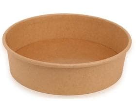 Salat-/Menüschale, Kraftkarton braun rund, ø 185 mm, Höhe 45 mm, 800 ml,