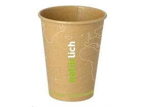 Kaffeebecher 3 dl braun, aus umwelt- freundlicher Pappe, mit wasserbasie-