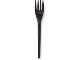 Gabel aus Bio-Plastik CPLA schwarz, Länge 16.5 cm