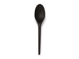 Löffel aus Bio-Plastik CPLA schwarz, Länge 16.5 cm