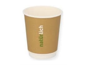 Bio Kaffeebecher 3 dl braun, aus umwelt- freundlicher Pappe, beschichtet mit PLA,