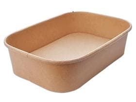 Schale aus braunem Kraftkarton, rechteckig, 500 ml, 173 x 121 x 41 mm,