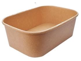 Schale aus braunem Kraftkarton, rechteckig, 750 ml, 173 x 121 x 57 mm,