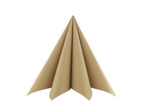 Servietten Airlaid 55 gm2, 33 x 33 cm 1/4 Falz, naturbraun, unbedruckt