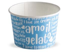 Eisbecher 290 cc (ø 94 mm, Höhe 64 mm), aus Pappe, mit Standarddruck hellblau