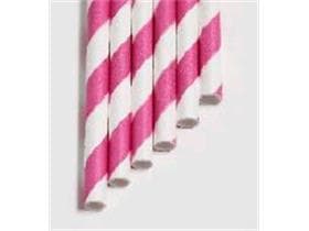 Papiertrinkhalme gerade, ø 6 mm, Länge 210 mm, Farbe pink-himbeere