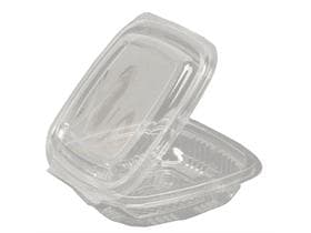 Salatschalen eckig,1000 ml, aus PET/rPET transparent, 187 x 138 x 67 mm