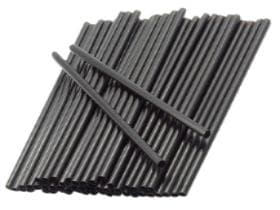 Trinkhalme gerade, aus Biokunststoff, ø 7 mm, Länge 210 mm, Farbe schwarz