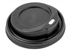 Deckel PS schwarz, mit Trinkloch, ø 80 mm, passend zu Kaffeebecher 2 dl