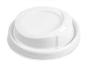 Deckel PS weiss, mit Trinkloch, ø 90 mm, passend zu Kaffeebecher 3 dl