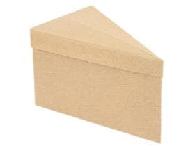 Tortenstückverpackung aus braunem Wellkarton, 14.4 x 8.5 x 9 cm, aussen