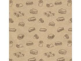 Burger-Papier Pergamentersatz braun fettdicht, 25 x 25 cm, mit Neutraldruck
