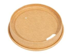 Deckel aus braunem Karton, ø 80 mm mit Trinkloch, passend zu Kaffeebecher