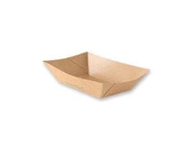 Schiffchen aus braunem Kartonkraft, 15.4 x 10.7 x 4.1 cm, 400 ml , PE-