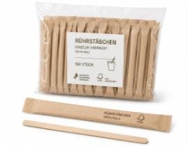 Rührstäbchen aus Holz, 110 mm, einzeln verpackt