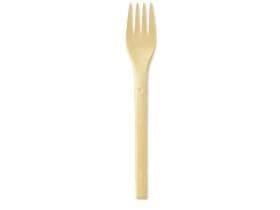 Gabel aus Holzabfällen, 17 cm Länge beige, lebensmittelecht,