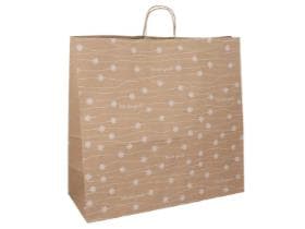 Papiertragetaschen Kraft braun 100 gm2, "Winterzeit", 450 x 170 x 425 mm,