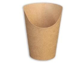 Wrap-Cup aus braunem Kraftkarton, 200 ml o: ø 60 mm, u: ø 60 mm, Höhe 100 mm,