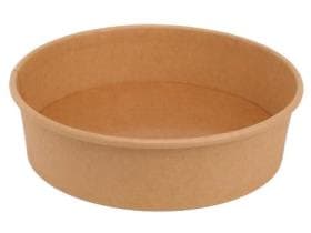 Feinkostbecher, Kraftkarton braun rund, ø 130 mm, Höhe 47 mm, 360 ml,