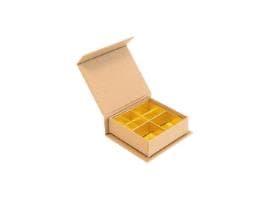 Luxbox mit Magnetverschluss, Kraft 65x65/30mm, aufgerichtet geliefert