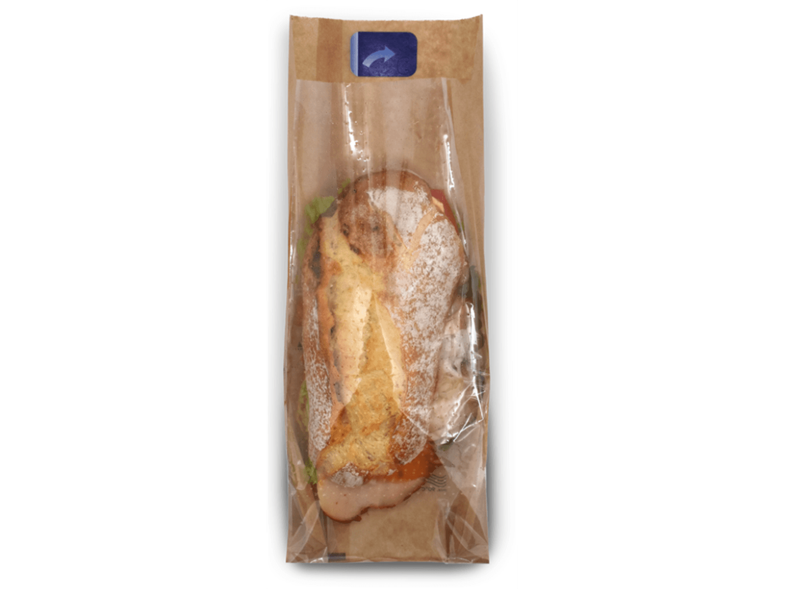 Sichtfensterbeutel aus braunem Pergamentersatz,12 x 5 x 30 cm,