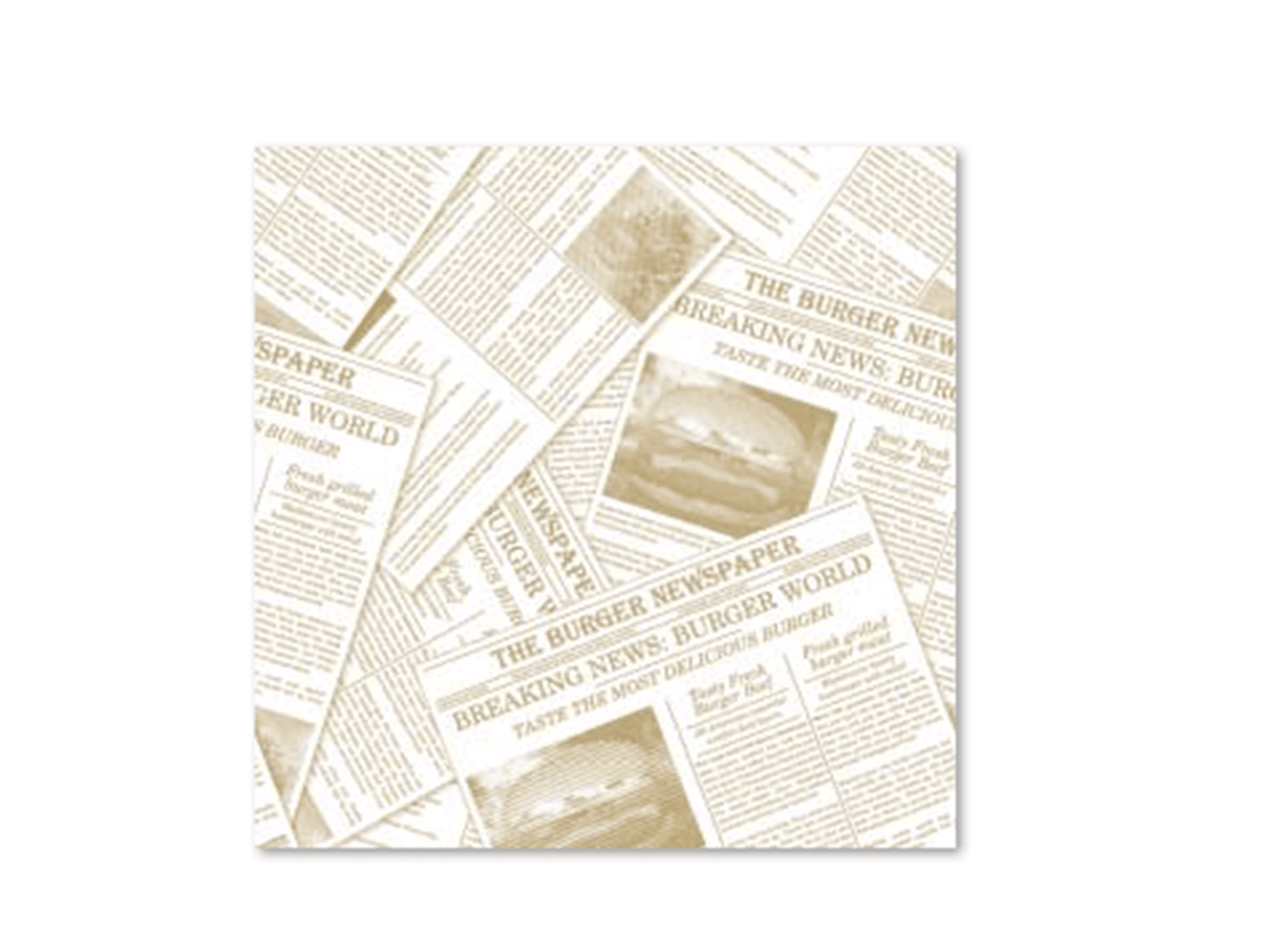 Burger-Papier Pergamentersatz, fettdicht 30 x 30 cm, bedruckt, weiss/beige