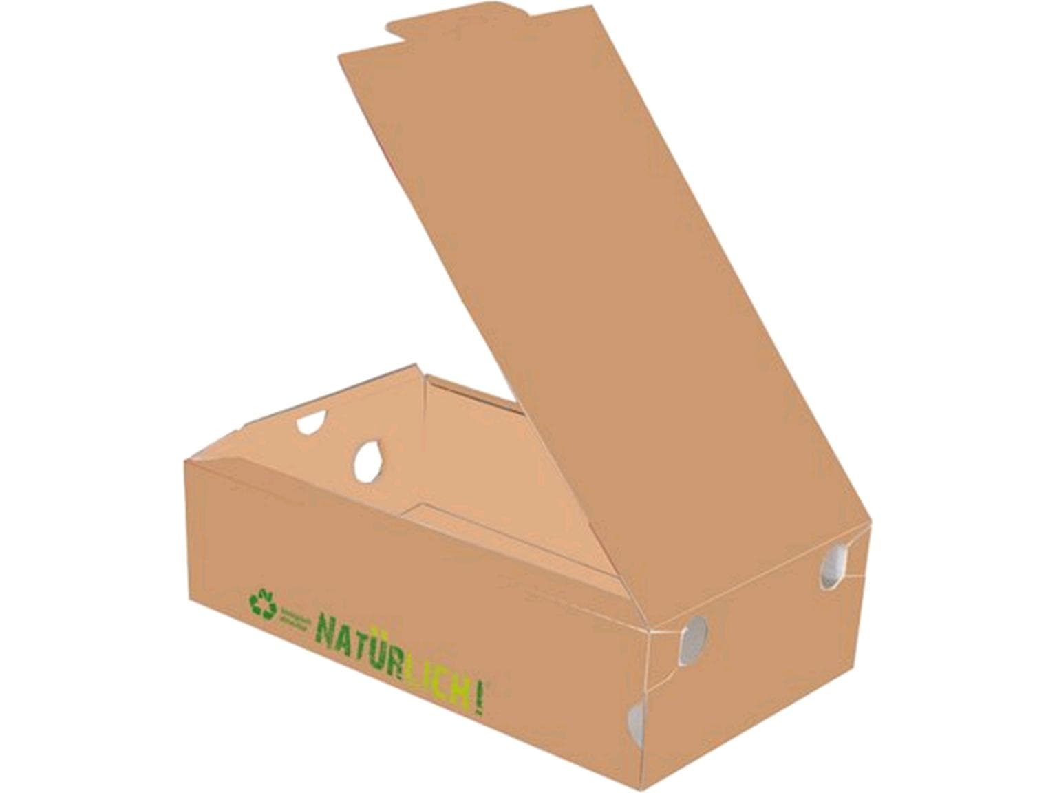 Calzone 27 x 16 x 7 cm, E-Welle braun (aussen), Kraftpapier (innen)