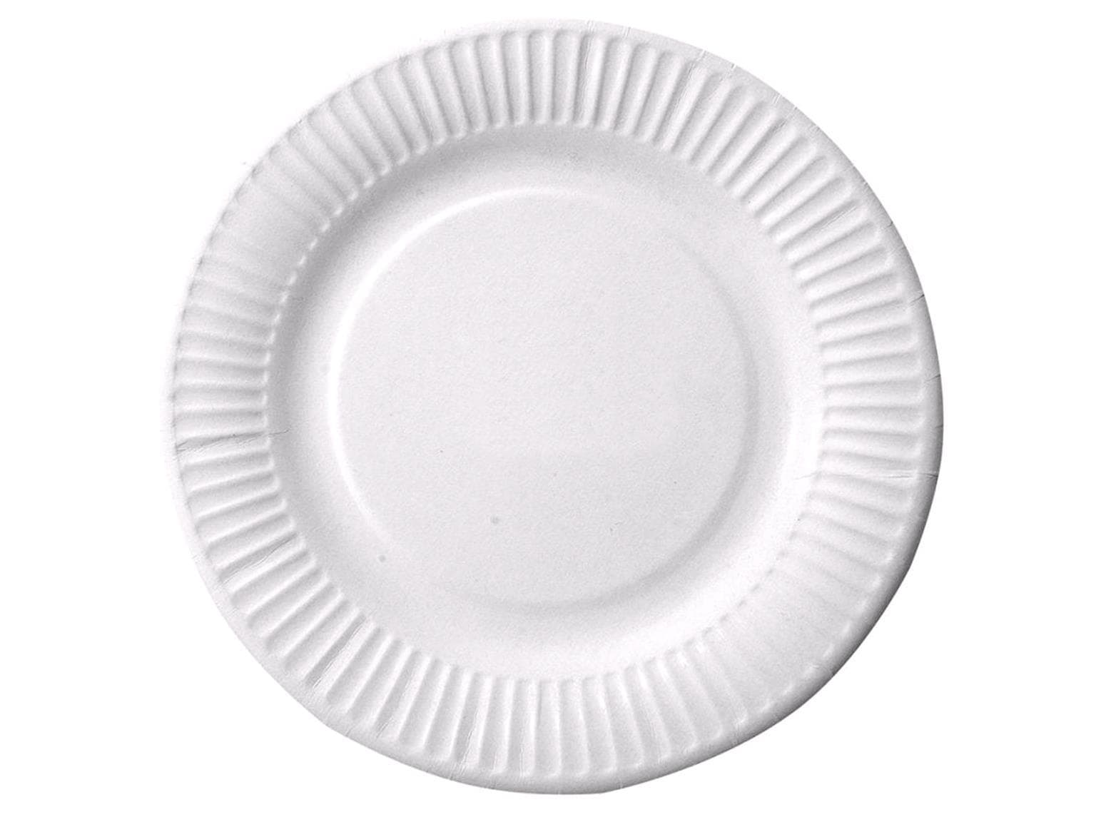 Bio Pappteller rund, ø 20 cm, weiss, unbeschichtet