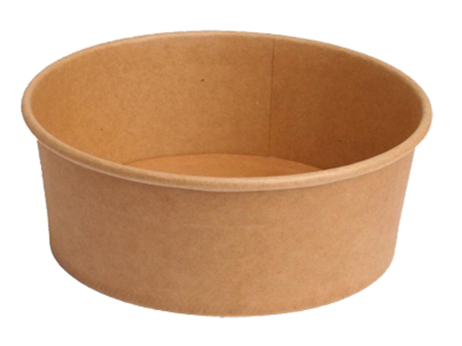 Salatschale aus braunem Kraftkarton, rund, ø 150 mm, Höhe 62 mm, 750 ml,