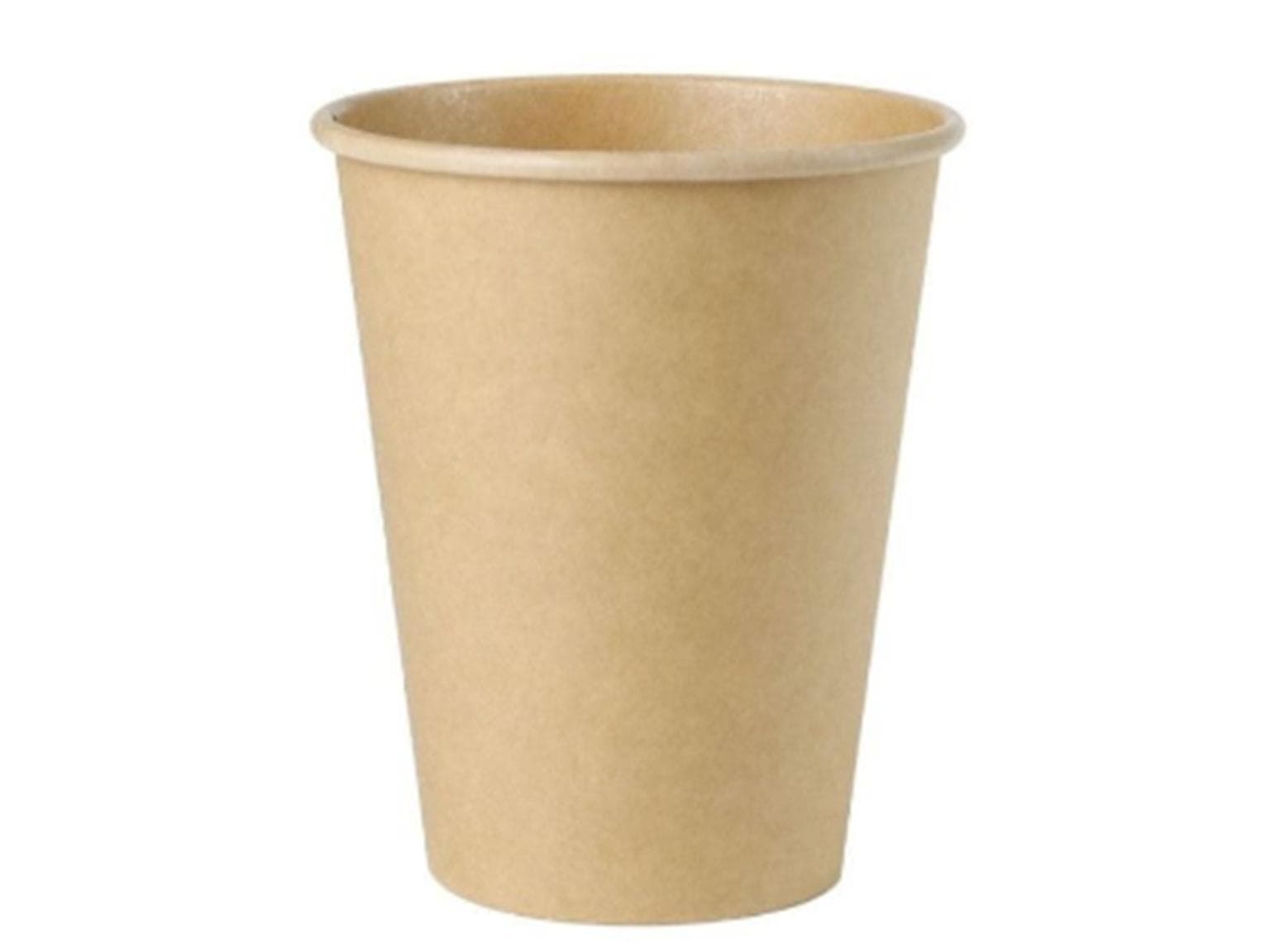 Kaffeebecher 3 dl braun, aus umwelt- freundlicher Pappe, beschichtet mit PE
