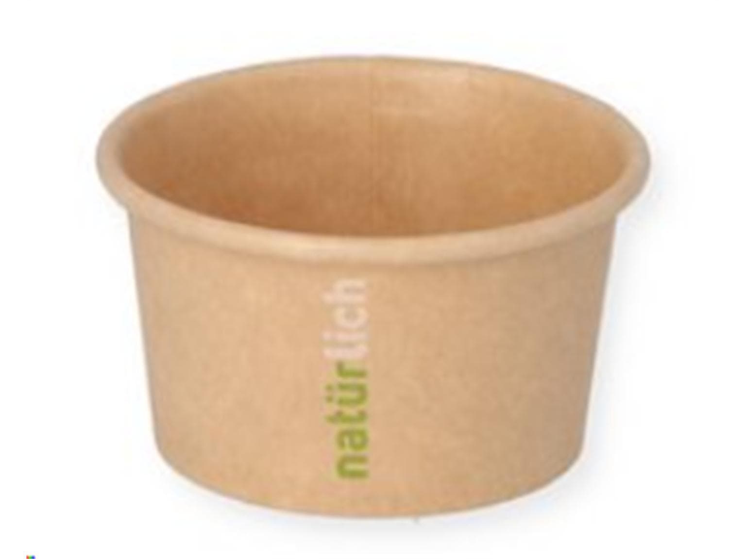 Dressingbecher aus braunem Kraftkarton 60 ml, ø 61.5, Höhe 35 mm, innen PE-