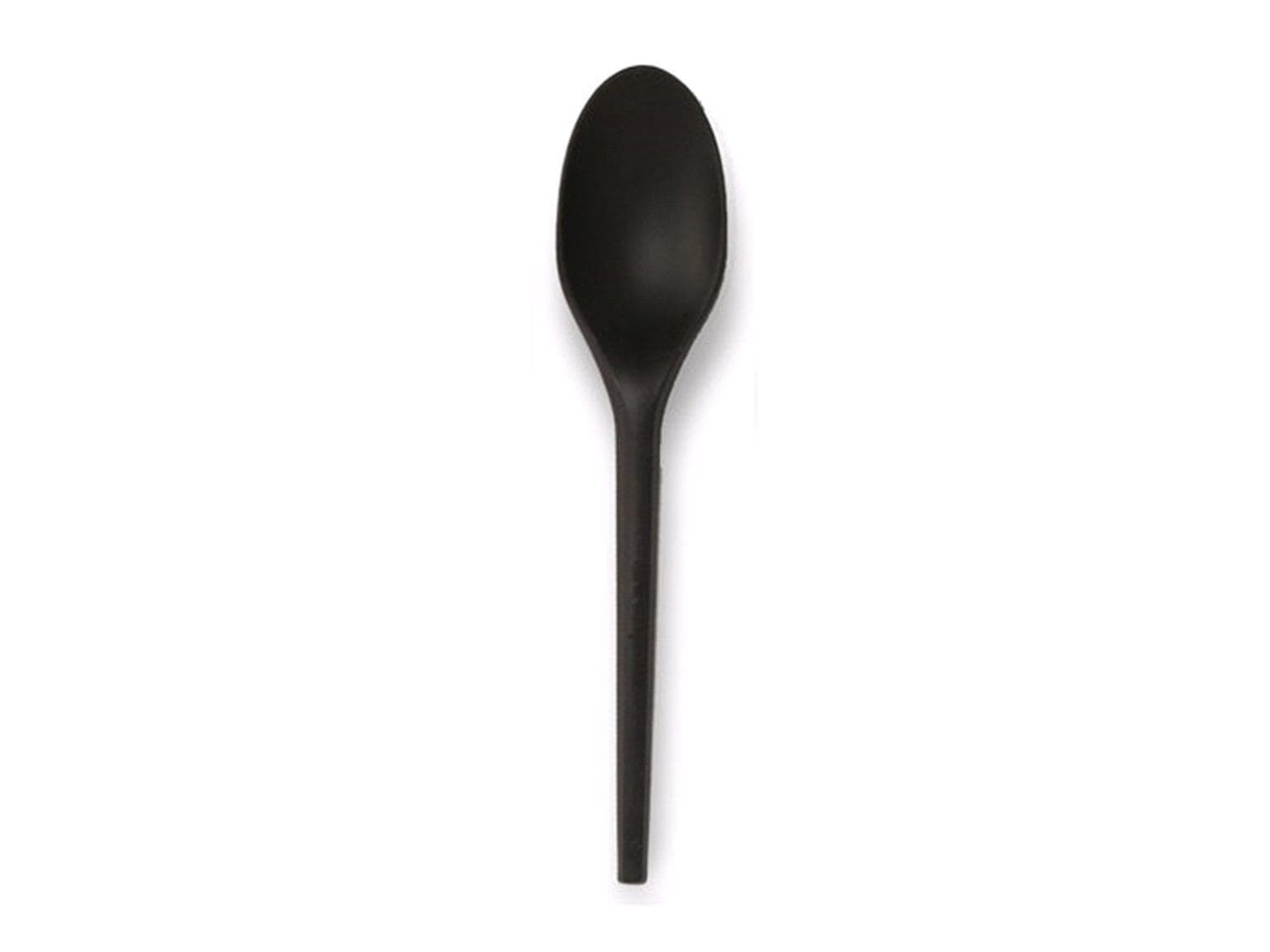 Löffel aus Bio-Plastik CPLA schwarz, Länge 16.5 cm