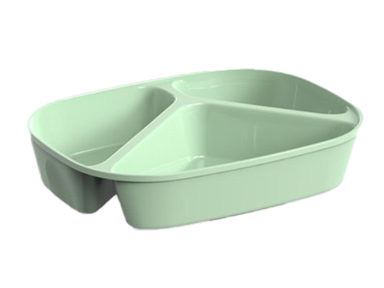 Menüschale mit Deckel, 3-geteilt 236 x 181 x 47 mm , avocadogrün