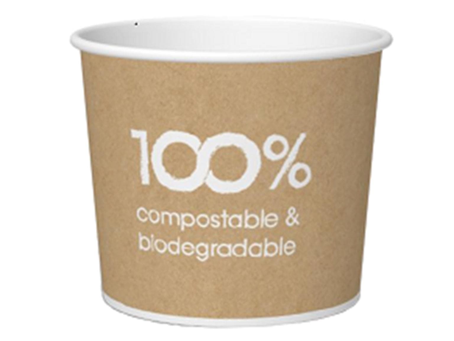 Eisbecher 500 cc (ø 103 mm, Höhe 85 mm), aus weisser Pappe, mit Standarddruck