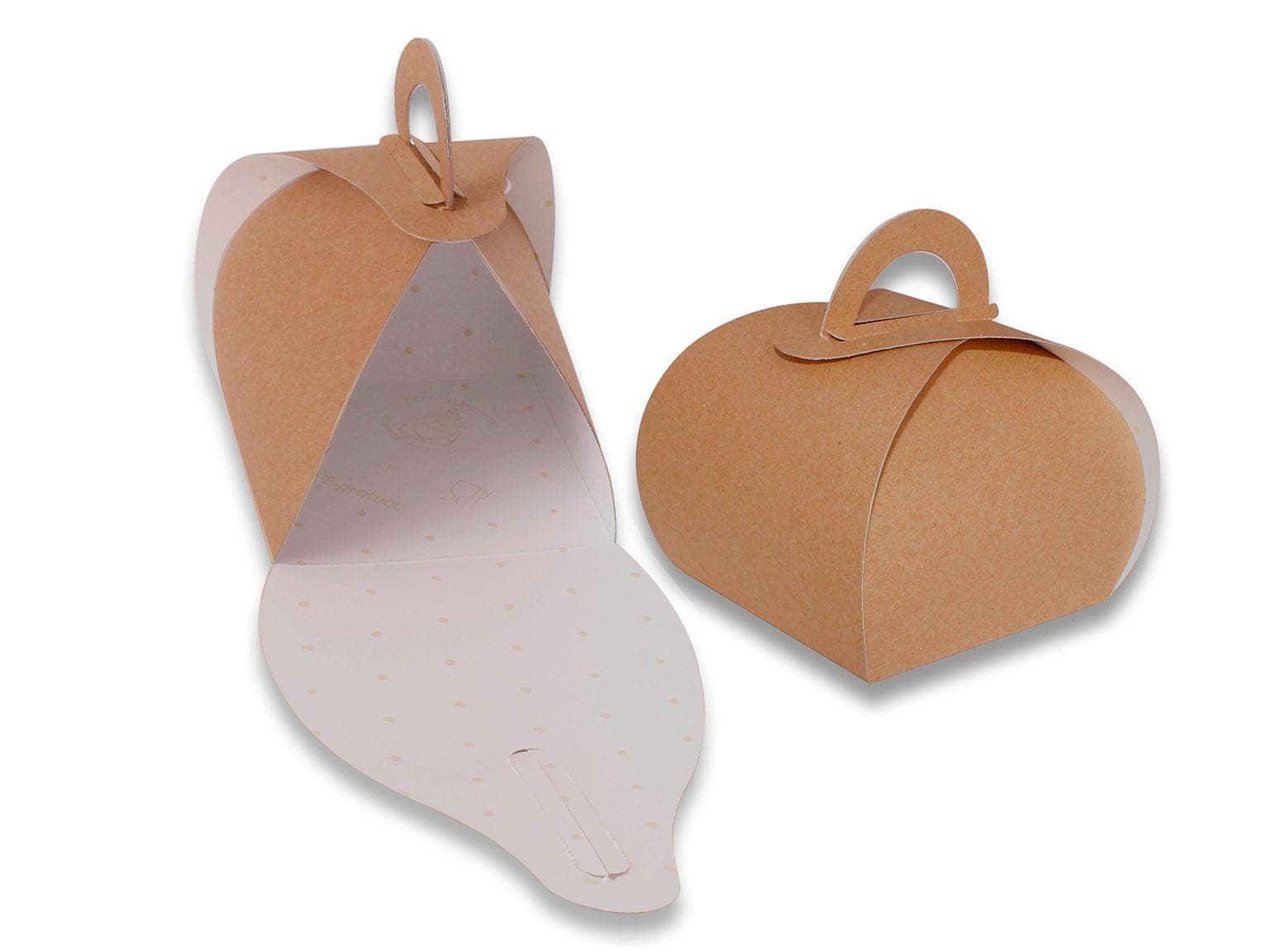 Tortenschachtel mit Henkel 13x26x10 cm naturbraun "Eco Life", unbedruckt