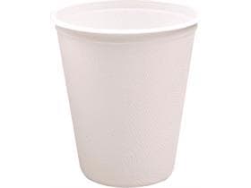 Trinkbecher aus Bagasse, 2 dl, weiss, ø 80 mm, Höhe 90 mm, unbedruckt