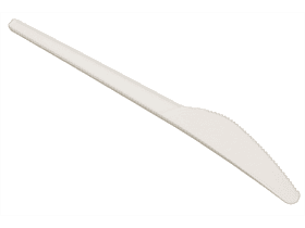 Messer aus Bio-Plastik CPLA weiss, Länge 16.5 cm