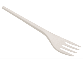 Gabel aus Bio-Plastik CPLA weiss, Länge 16.5 cm