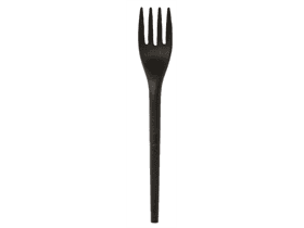 Gabel aus Bio-Plastik CPLA schwarz, Länge 16.5 cm