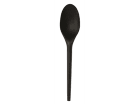 Löffel aus Bio-Plastik CPLA schwarz, Länge 16.5 cm
