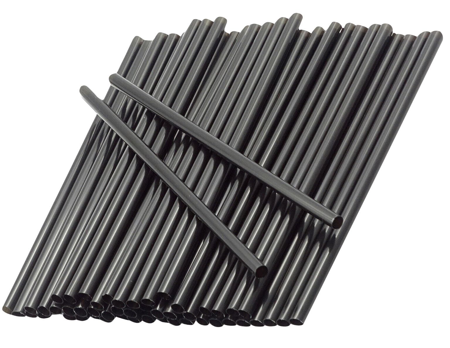 Trinkhalme gerade, aus Biokunststoff, ø 7 mm, Länge 210 mm, Farbe schwarz