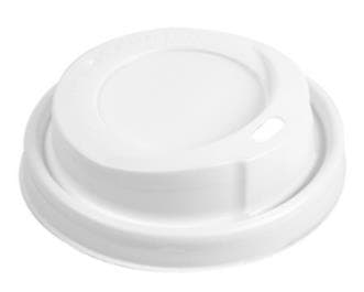 Deckel PS weiss, mit Trinkloch, ø 80 mm, passend zu Kaffeebecher 2 dl