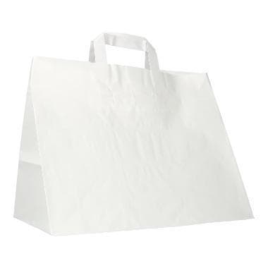 Papiertragetaschen weiss 70 gm2 unbedruckt, 320 + 220 x 240 mm, mit